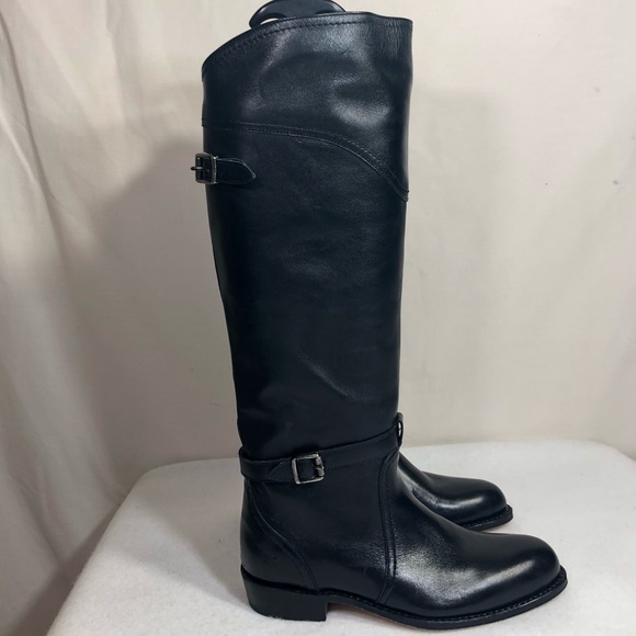 Frye Shoes - FRYE Dorado Black Leather Riding Winter Boot 6